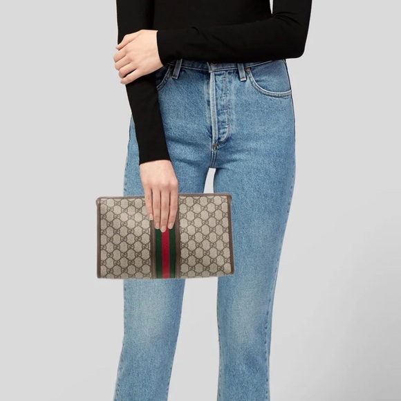 GUCCI Clutch bag Sherry line GG Supreme Canvas. - Picture 3 of 16